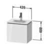 Duravit L-Cube LC6133L2222 Тумба подвесная под раковину, 1 дверца, петли слева, 400x440x311мм, цвет White High Gloss