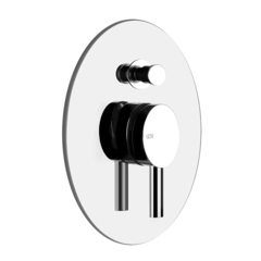 Gessi Ovale 44704#031 Встраиваемый однорычажный смеситель с переключателем на 2 выхода(внешние части), цвет: хром фото