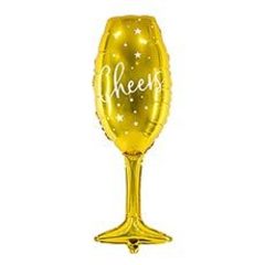 Шар ПД Фигура, Бокал, Cheers, золото, 33