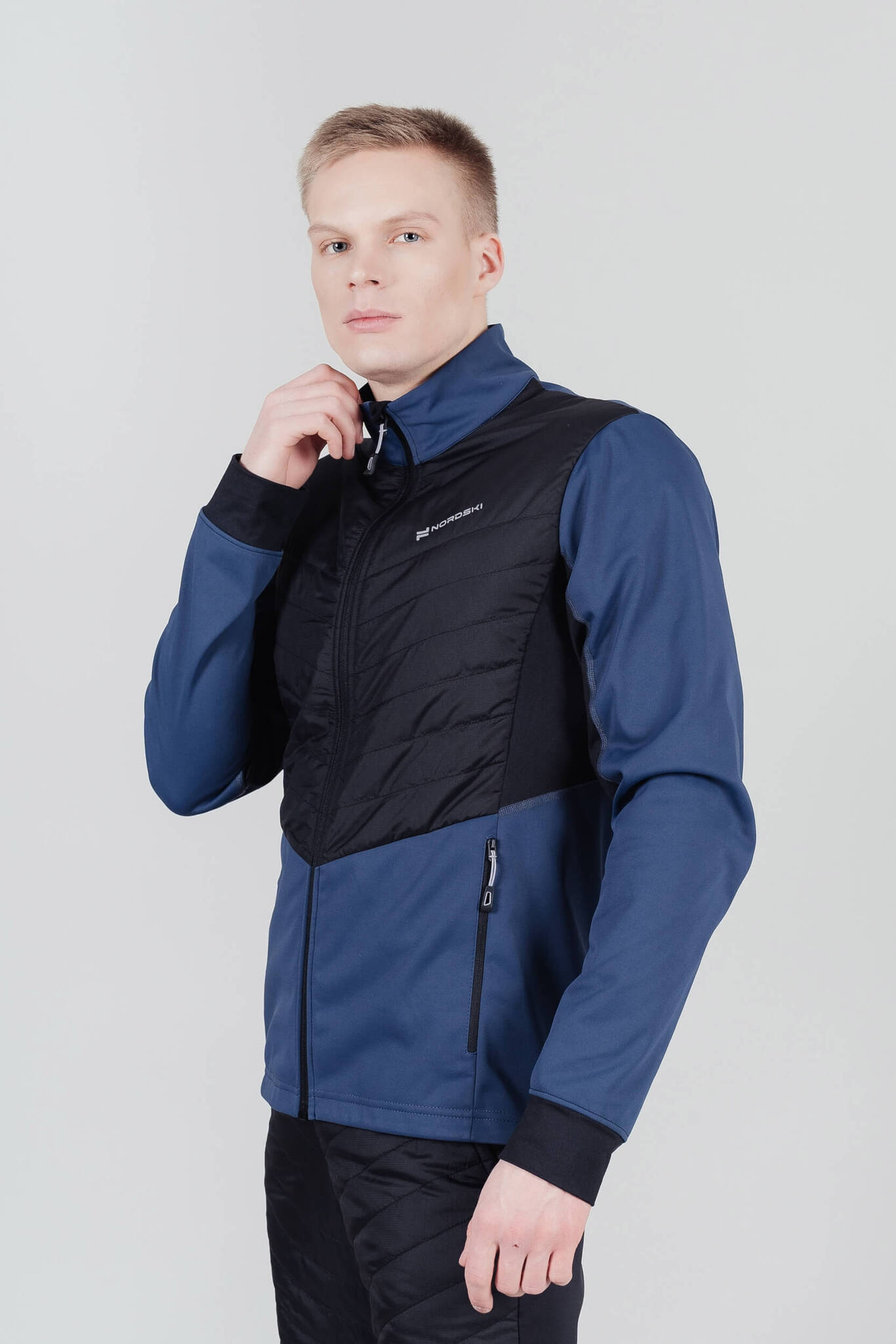 Мужская куртка для лыж и бега зимой Nordski Hybrid blue-black - 4