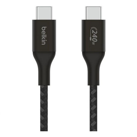 Кабель Belkin BoostCharge 240W USB-C to USB-C плетеный Cable, 2м, черный