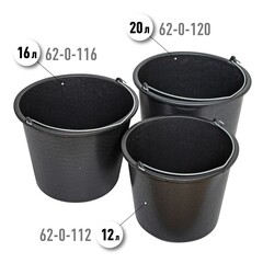 Ведро строительное круглое, пластмассовое, 16л (РемоКолор) 62-0-116
