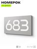 Номер на дверь 683, табличка на дверь для офиса, квартиры, кабинета, аудитории, склада, серая 120х70 мм, Айдентика Технолоджи