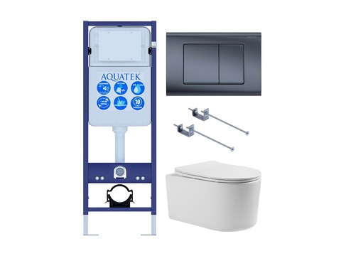 Aquatek SET Aquatek МИЯ-INS17-033 SET Aquatek МИЯ-INS17-033 (рама Aquatek INS-0000017 + KKI-0000001 + KDI-0000033 + унитаз МИЯ AQ2004T-00 с тонким сиденьем sc)