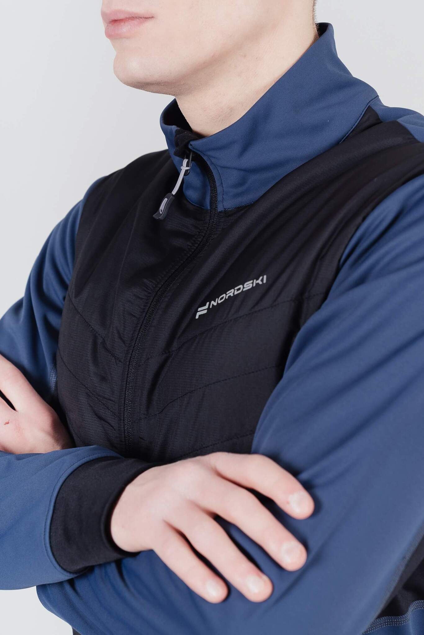 Мужская куртка для лыж и бега зимой Nordski Hybrid blue-black - 6