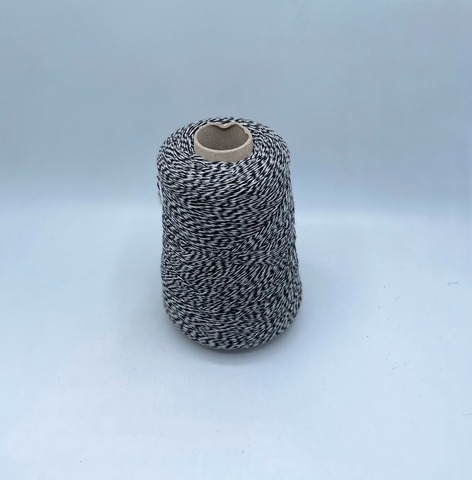 Бобинная пряжа (пр.Италия),2/15 750м/100гр, 100% Шерсть, цвет-Черно-белое мулине. арт-34459