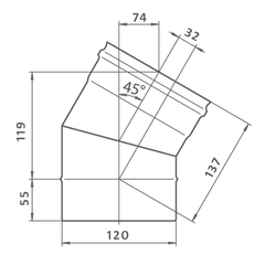 Отвод моно 135° d120мм (430/0,8мм) Ferrum в интернет-магазине ЯрТехника