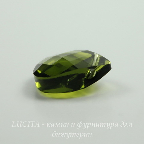6012 Подвеска Сваровски Flat Briolette Olivine (11x10 мм)