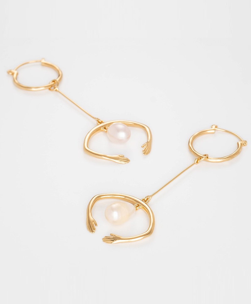 Серьги White Nights Dropping Arch Earpieces gold