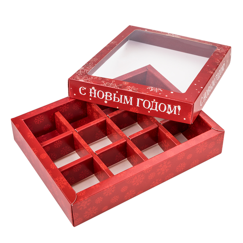 Коробка для 12 конфет с разделителями 