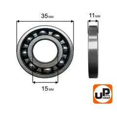 Подшипник шариковый UNITED PARTS 6202 (90-0750)