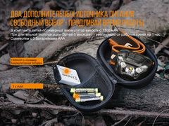 Купить фонарь светодиодный налобный Fenix HL18R, черный, 400 лм, аккумулятор
