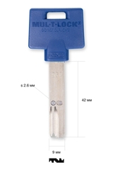 Заготовка вертикального ключа 10439 MUL-T-LOCK 264S Plus