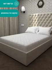 Наматрасник на резинке 90*190 см толстый, мягкий