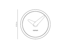 Настенные часы Nomon Atomo Pared Graphite (корпус - орех/основание - графит/стрелки - орех).  D=10см, H=10,5см