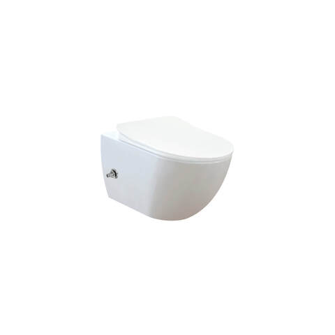 Creavit Free FE322-34CB00E-0001 Унитаз подвесной безободковый с биде, цвет: белый