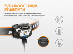 Купить фонарь светодиодный налобный Fenix HL18R, черный, 400 лм, аккумулятор