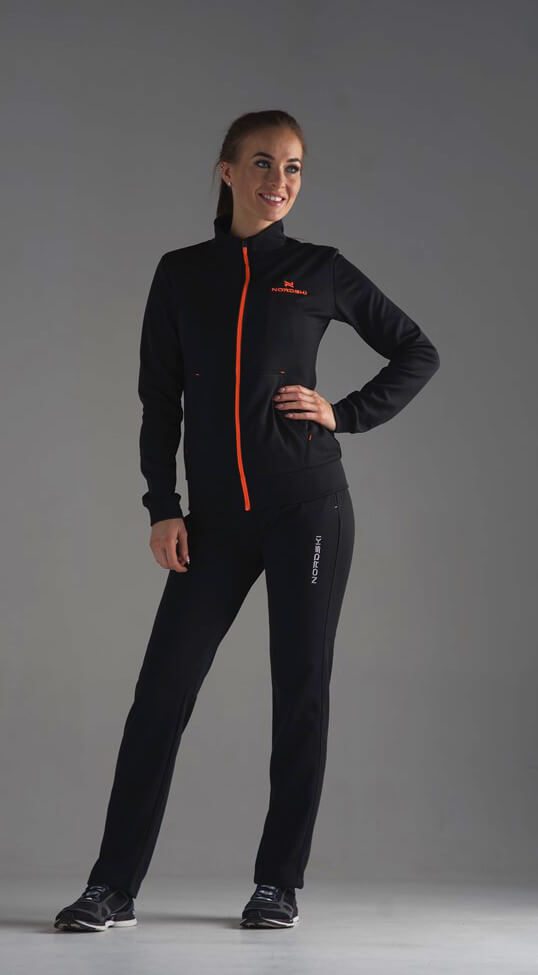 Nordski Zip Base спортивный костюм женский black-orange