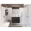 BelBagno UNO-MINI-800-2C-SO-GSO База под раковину подвесная с фрезеров. ручк. по всей длине фасада с двумя выкатн. ящ.,Темно-Серый Мат.,800x395x608