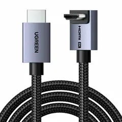 Кабель UGREEN HD188 (85169) HDMI Straight-To-Curved 8K@60Hz круглый, 2м, серый