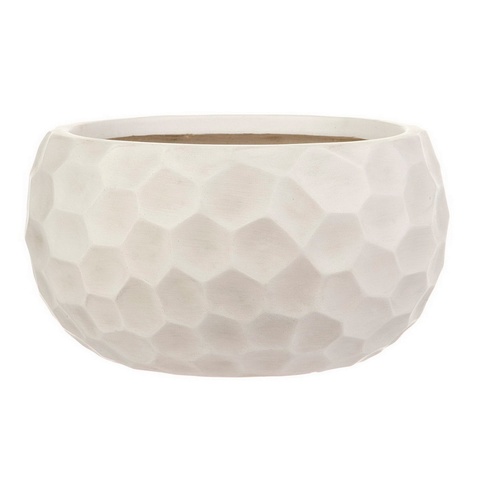 MBOWL42-AW Кашпо Мозаик Чаша, файберстоун, слоновая кость, D42 H22 cm