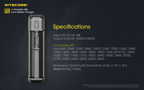 Зарядное устройство Nitecore UI1 800mAh