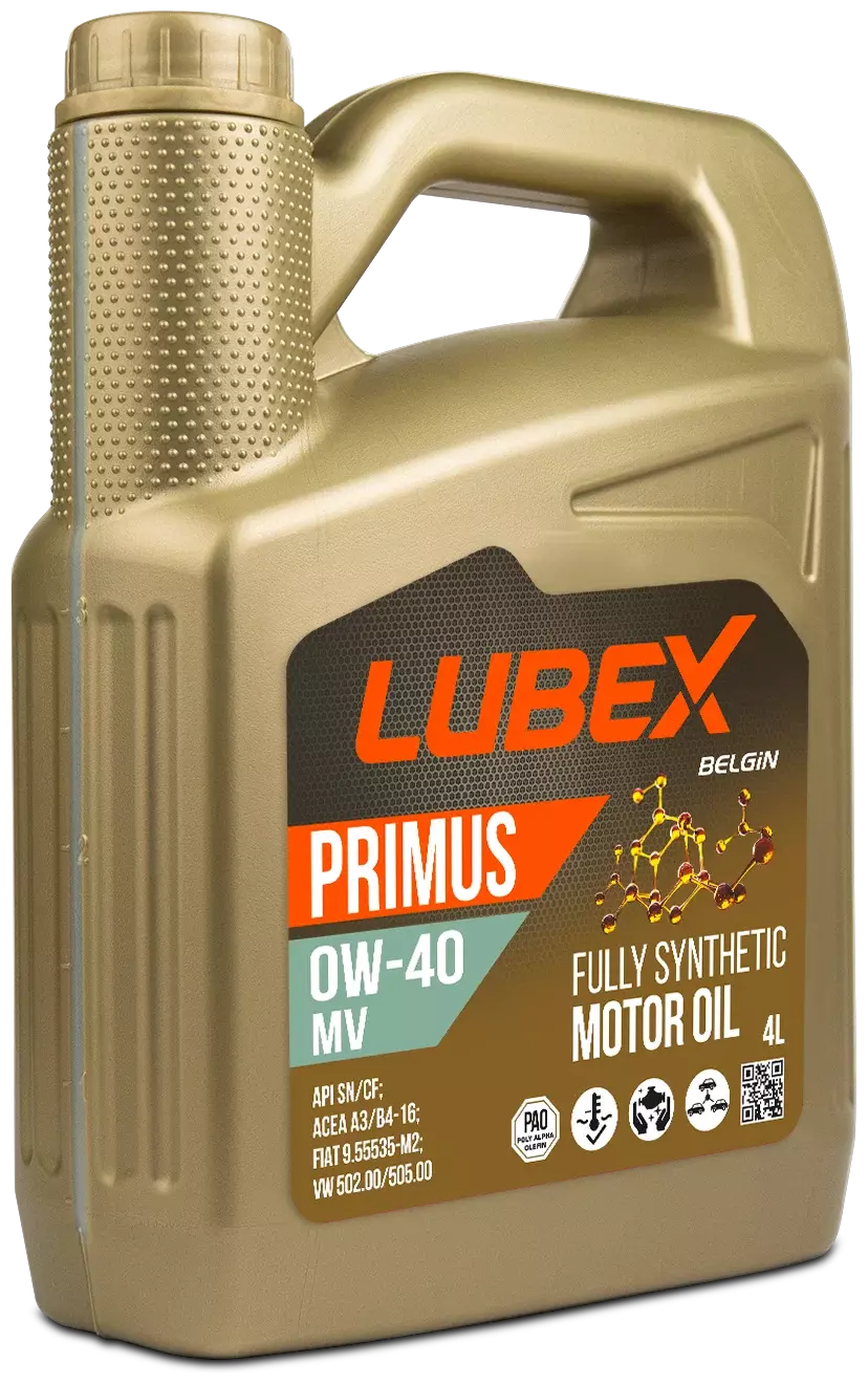 Моторное масло LUBEX PRIMUS MV 0W-40 синтетическое 4 л