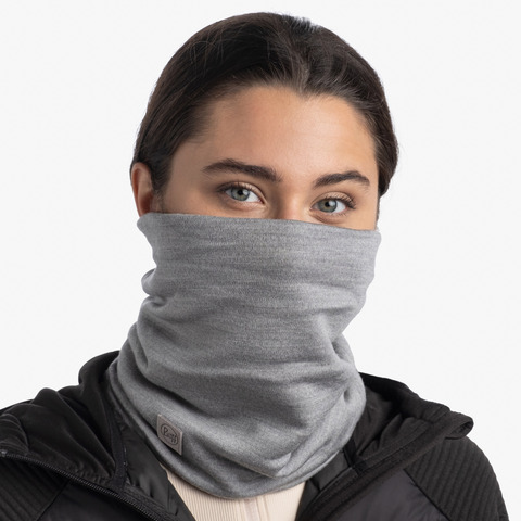 Картинка шарф-труба Buff Wool heavyweight Solid Light Grey - 3