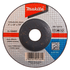 Диск шлифовальный для стали, вогнутый A24R, 125x6x22.23 Makita D-18465