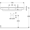 Geberit myDay 125400600 Раковина 100x48см, белый / Специальное керамическое покрытие KeraTect