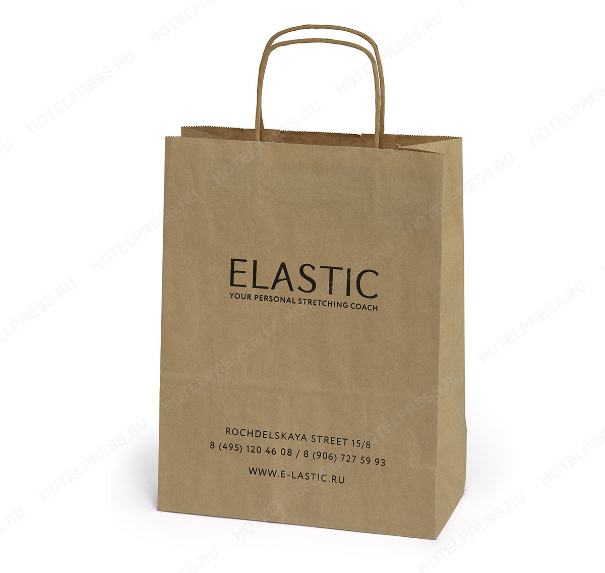 Крафтовый пакет с крученными ручками компании ELASTIC