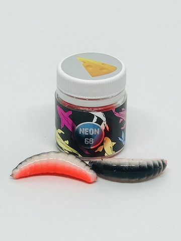 NEON 68 Maggot 46мм (6 шт ) СЫР цвет ЧЕРНЫЙ/БЕЛЫЙ/КРАСНЫЙ продажа от 2 шт.