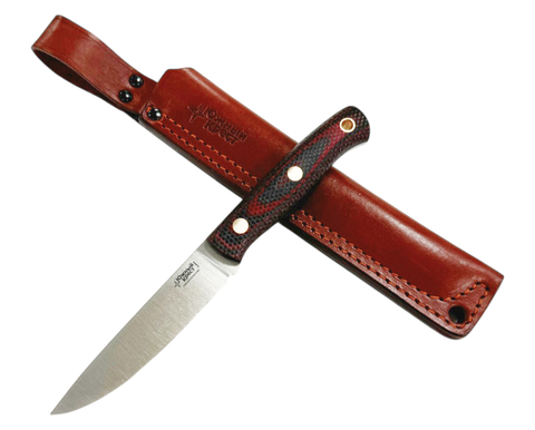 Нож Slender S, сталь Elmax, Микарта красно-черная насечка, 211.0954