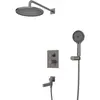BelBagno DEL2.0-VDSET-GM Душевой комплект встраиваемый с изливом (смеситель встраив.,верхний душ, ручной душ со шлангом и держателем), оружейная сталь