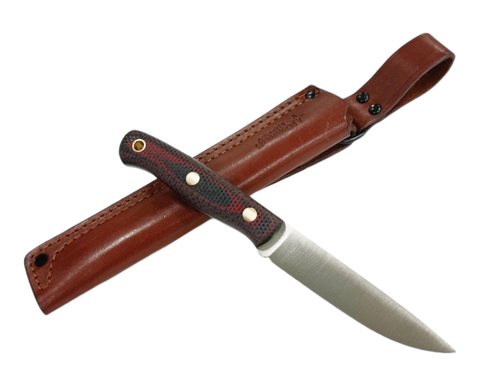 Нож Slender S, сталь Elmax, Микарта красно-черная насечка, 211.0954