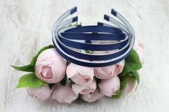 Ободок 1 см, пластиковый, с репсовой тканью, 1 шт.
