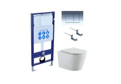 Aquatek Вега SET AQUATEK ВЕГА-010 4В1 Инсталляция с унитазом и клавишей, цвет: белый фото