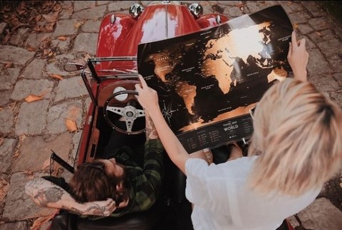 Скретч карта мира Travel Map Black World 1DEA.ME