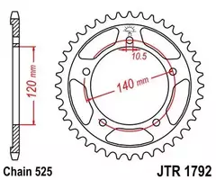 Звезда ведомая DL1000 DL1050 GSX-R 750 JTR1792.42