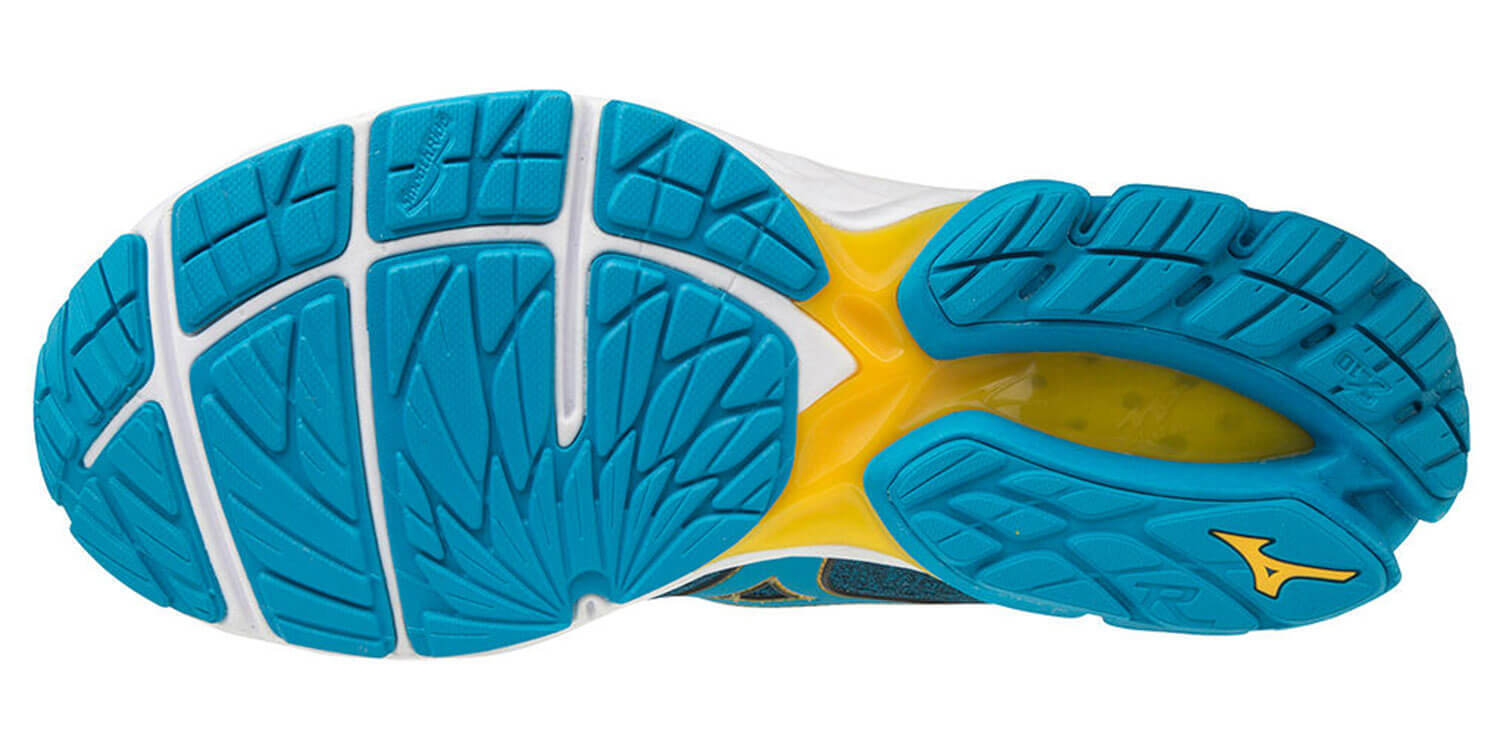 Mizuno Wave Rider 23 беговые кроссовки мужские синие-желтые (Распродажа) - 2