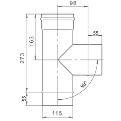 Тройник-К 90° d115мм (430/0,5 мм) Ferrum в интернет-магазине ЯрТехника