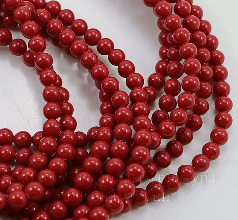 5810 Хрустальный жемчуг Сваровски Crystal Red Coral круглый 4 мм, 10 штук