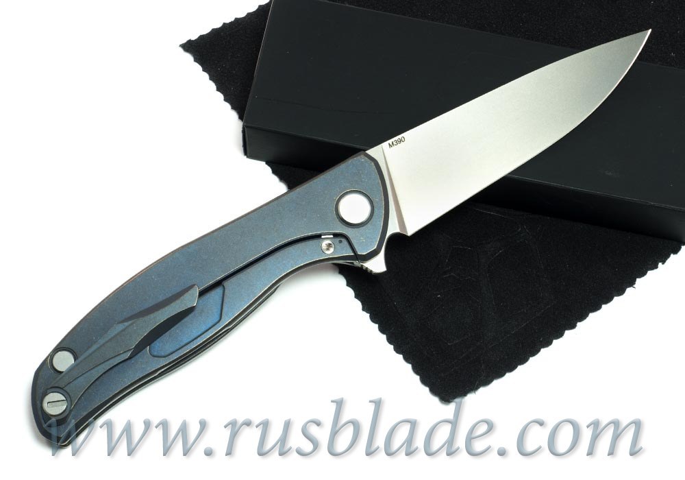 Shirogorov Flipper 95 М390 Blue Anod - фотография 