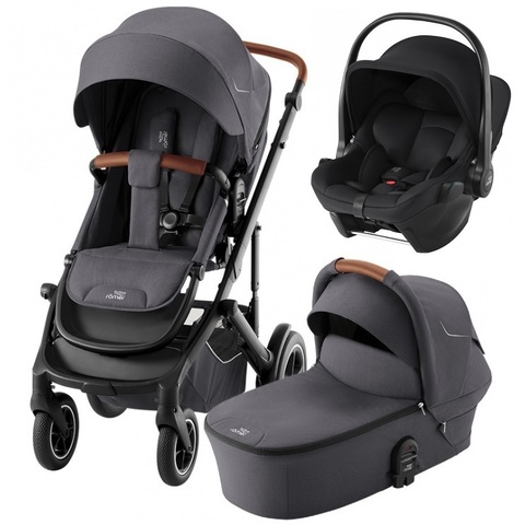 Комплект 3в1 коляска Smile 5Z, Midnight Grey + BABY-SAFE CORE Space Black