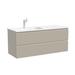 Sancos SNR120LCE Тумба подвесная SANCOS Snob R левая 1195х445х500, c двумя ящиками оснащенными доводчиками, Beige Soft, арт.SNR120LCE фото