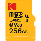 Карта памяти Kodak Ultra Performance 256GB microSDXC UHS-I U3 V30 A1, R/W 90/60 МБ/с желтая с адап
