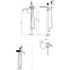 Boheme 129-NB-MR-GR Смеситель напольный STICK DIMOND NICKEL BRUSH MRAMOR GREY