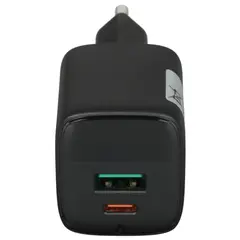 Зарядное устройство ACEFAST A114 Fast PD 25W GaN 1xUSB-A&1xUSB-C Wall Charger с цифровым экраном EU, черный