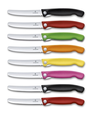 Нож кухонный складной Victorinox Classic, 110 mm, Wavy Edge, Yellow (6.7836.F8B)
