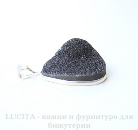 Подвеска Кварц в рамке (цвет - античное серебро) 40,2х25,5х17 мм №28